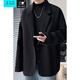 Wu Quanwan blazer men's autumn and winter loose casual suit Korean style trendy and versatile student plus fat and cotton fat jacket A141-N6169 black plus velvet M (90-110Jin Jin equals 0.5 kg)