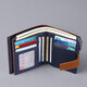 
WILLIAMPOLO Paul anti-theft wallet men's short canvas card bag driver's license multi-function love Father's Day gift for dad blue-14 card position [removable card clip]