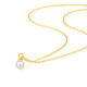 Mengjinyuan 18K gold pendant for women, gold 750 pearl pendant, simple clavicle chain birthday gift for girlfriend, pearl diameter is about 7mm - gold weight is about 0.11g
