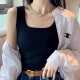 Langsha Camisole Women's Threaded Square Neck Summer Solid Color Versatile Women's Slim Breathable Bottoming Shirt
