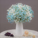 AIMAN dried baby's breath bouquet for home decoration, living room and bedroom decoration, flower arrangement, eternal freshness, birthday gift with vase, white + blue baby's breath, with white porcelain vase, dried flower bag