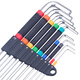 Anex Marke (Anex) importierte japanische Schraubenschlüssel extra Länge kugelförmiger hexagonaler Schraubenschlüsselkugel Head Hexagonal Schlüsselschlüssel Set HB5009 (1,5 mm-10 mm) 9-Pack