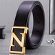 LUGAYE Lujiaye 520 Men's genuine leather Z buckle letters top layer pure cowhide youth belt board buckle smooth buckle business gift box belt 6621 Golden Z buckle dark brown 3.5CM 105cm