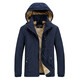 Veste pour hommes JP plus veste décontractée à capuche chaude en velours 689 8689 Black XL-180