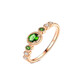 Haikai light luxury 18K gold diamond ring for women, rose gold diopside diamond ring, fashionable and versatile, European and American style color gold, not graded under 20 points, total 2 points/red 18K/1.59g-No. 12