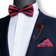 IFSONG Mei Song bow tie men's formal wear wedding red groom bow men's business paisley pattern black groom's best man's dress party corsage gift box burgundy simple style (bow tie + corsage)