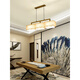 Xihe New Chinese Restaurant Chandelier Chinese Style Zen Tea Room Lamp Study Rectangular Bar Chandelier Guangdong Zhongshan Lamp [F Style Magnolia 4 Heads] 110*14*25cm