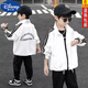 Disney (DISNEY) brand boys sports jacket autumn 23 new trendy boys baseball uniform spring middle and large children spring and autumn children's jacket black size 150 recommended for children 140 cm