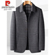 Pier Cardin High-End-Business-Wollmantel für Männer 2024 Herbst neue lässige und ältere Wollanzug Jacke für Männer dunkelgrau XL 180 [Empfohlen 145-160jin [Jin ist gleich 0,5 kg]]