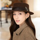 Xiangxue Yuxiu hat women's new spring and autumn wool felt hat French retro hat women's fashion versatile flat brim hat women's winter trend dark brown color M size (56-58cm)