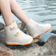 Zhewei Rain Shoes Cover Adult Men and Women Waterproof Boots Cover Double Sole Anti-Slip Shoes Cover Thickened Wear-resistant Rainy Day Foot Cover Water Shoes White [Double Sole + Thickened Wear-resistant] Size 34-3634-36 (Purchase according to the length of the sole) '