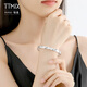 TTMIX closed platinum bracelet for women pt950 platinum semi-solid bracelet with round plain ring 56mm weight 12.01g width 4.5mm