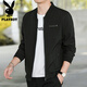 Playboy (PLAYBOY) jacket men's coat men's autumn and winter tops casual trendy slim baseball uniform black 2XL