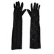 Xianglaner Fashion Lace Women's Extended Gloves Ice Sleeve UV Protection Ultra-Long Women's Wedding Long Gloves Beige All Size