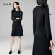 Niannujiao 23 Otoño Mall Shopping Mall mismo Vestido de estilo de fragancia pequeño para mujeres. Diseño falso de dos piezas. Elegante manga de hojaldre elástico. Estilo de fragancia pequeño falso de dos piezas CND3887 L