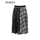 PORTS spring and summer new skirt pleated skirt LM8S028MPT031 black print M (6)