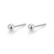 Mengjinyuan platinum earrings for women, PT950 glossy small round beads, platinum earrings, mini ear sticks, gift for girlfriend and friends, about 0.8g