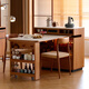 Xizhi solid wood island table integrated retractable small household slate rotating multi-functional storage sideboard cherry wood 1 meter island table + 1.2 meter dining table