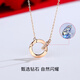 Chishe 18k gold diamond necklace Möbius ring AU750 rose gold necklace female clavicle chain birthday gift for girlfriend