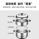SUPOR steamer 304 stainless steel double-layer double-bottom soup pot steamer large capacity high arch lid pot induction cooker gas universal high arch lid double layer diameter 28cm