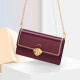 Cnoles Wallet Women's Cowhide Long Shoulder Mobile Phone Bag Retro Versatile Wallet Multifunctional Coin Purse Card Holder B1470B Burgundy