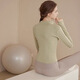 Nanmu Xiong yoga clothing suit women's sports fitness clothing yoga pants running spring and summer long-sleeved tops Pilates training quick-drying clothing cardamom green jacket M size 85-110Jin Jin equals 0.5 kg