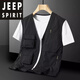 JEEP SPIRIT[无领]夏季男士马甲休闲多口袋轻薄款背心速干工装钓鱼背心坎肩装 灰色 XL 135-155斤