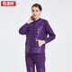 Hengyuanxiang middle-aged and elderly down thermal underwear men's three-layer plus velvet thickened knee pads suit mom can wear outside winter women YCA7029 women's suit-Violet 170