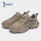 Golf (GOLF) men's shoes, versatile casual shoes, dad shoes, men's low-top winter warm sneakers GM2041514 khaki 42 standard leather shoe size is one size larger than sports shoes