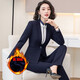Chenfu thickened velvet blazer women's business professional formal suit commuting administrative workwear sales temperament work clothes single velvet black jacket XL recommended 110-120Jin Jin equals 0.5 kg