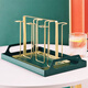 OUFANMEI household cup holder, water cup rack, glass cup upside-down drain rack, storage rack, creative storage rack, storage tray, green iron tray (small size)