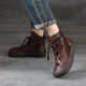 Woodpecker Martin Boots Women's Summer New Retro Leather Thin Breathable Thick Sole Casual Sandal Boots Women's Brown 35