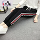 230Jin [Jin equivale a 0,5 kg] pantalones y pantalones de tamaño extra grande de mujeres con pantalones con pantalones de tamaño grande de grasa 200jin [Jin equivale a 0,5 kg] grasa suelta MM Pantalones deportivos de otoño Pantalones casuales 1585 pantalones negros de color inferior 5xl tamaño 200 a 230Jin [Jin equivale a 0,5 kg]]