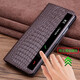 Magic Rock [Couche de tête Cowhide] Convient pour Huawei Matex6 Mobile Phone Case Smart Window Mate X6 Pliage Protective Cover Geothesine Le cuir Collector Version Full-Full Flip Flip Cuir Case Business Men [Brown Small Crocodile Match]