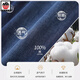 
AEMAPE high-end apple cotton jeans straight loose spring and summer thin trousers middle-aged business casual simple and elastic [thin style] 1203# medium blue 40 (3 feet)