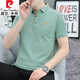 
Pierre cardin summer short-sleeved T-shirt men's collar business lapel t-shirt solid color simple collar clothes half-sleeved top fashionable and versatile QY686 black 2XL 145-160Jin [Jin equals 0.5 kg]