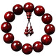Xianyin small-leaf red sandalwood sunken Buddha beads bracelet natural wood decoration men's bracelet trendy fashion 12mmX17 pieces