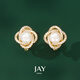 Jay four-leaf clover pearl earrings without piercing, female clip-on earrings and earrings as birthday gifts for girlfriends. Ear clips (freshwater pearls) Beijing warehouse/shipped nearby