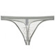 Junjunjia new product men's transparent thong thin mesh sexy underwear breathable young men white M
