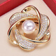 Mays Will silk scarf button brooch multi-purpose exquisite women's shawl corsage pin corner knotted button hem B style gold