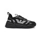 Armani (ARMANI)EA7 Men's Mesh Lace Thick Sole Casual Sneaker Gift Men X8X070 XK165 M826 Black Silver Eagle Logo 43.5 Brand Original Code 43 1/3