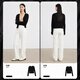 Shuiyunjian black v-neck knitted cardigan for women in autumn new style 2025 slim long sleeves short jacket with black 2XL