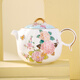 Forbidden City Culture Blooming Flowers Tea Set Bone China Teapot Teacup Tea Set Complete Set Palace Museum Cultural and Creative Gifts Gift Box (1 Pot 4 Cups)