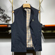 St. Mark Paul Vest Vest Spring y Autumn New Fashion Stand Collar Collar Horse Clip Etiqueta de caballos Borded Vest Borded Vest Chaqueta para hombres Blue oscuro 175/L