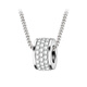 Sa Ya full diamond necklace men's niche rotating clavicle chain boys gift fashion jewelry hanging chain men's transfer bead pendant silver default necklace 55CM