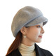 Jimmy Leaf Woolen Hat Women's Winter Solid Color Versatile Beret Women's Knitted Octagonal Hat Warm Windproof Octagonal Hat Gray