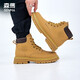 Senma Paare Martin Boots Herren Herbst und Winter plus Samt warme britische Stiefel Gelbe Boots Frauen erhöht dicke alleinige Modestiefel Frauen Curry Gelb (Männerstil) Four Seasons 41