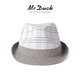 Mr DUCK unique product 30% off clearance linen jazz hat British retro curled men's gentleman's hat fashionable plaid MS46212-Michigan/hemp gray (top hat) M (55-57cm)