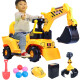 [Large electric model] Children's electric excavator can sit and ride large children's excavator toy car baby engineering vehicle toy model music 3-6 years old toy boy excavator luxury large electric model (rechargeable + grab + gift bag)