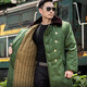 Jihua Wan Guojun green cotton coat men's winter thickened long cold-proof security old style cotton coat old-fashioned Northeast large cotton coat women's inspection coat pure white cotton one size fits all (length 120 and above the knee)